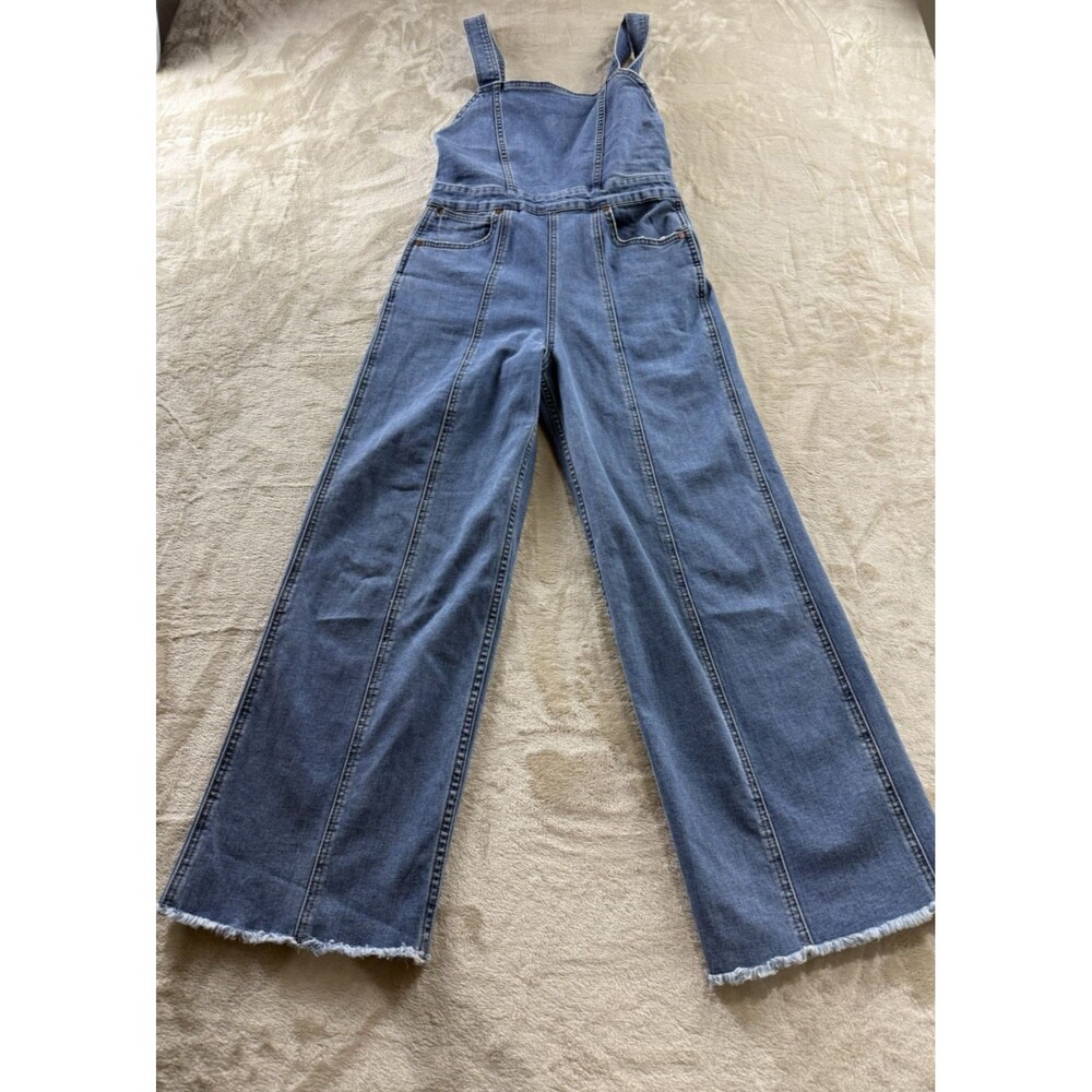 BILLABONG X WRANGLER WOMENS BLUE JEAN DENIM WESTERN SUN OVERALLS PANTS SIZE 25